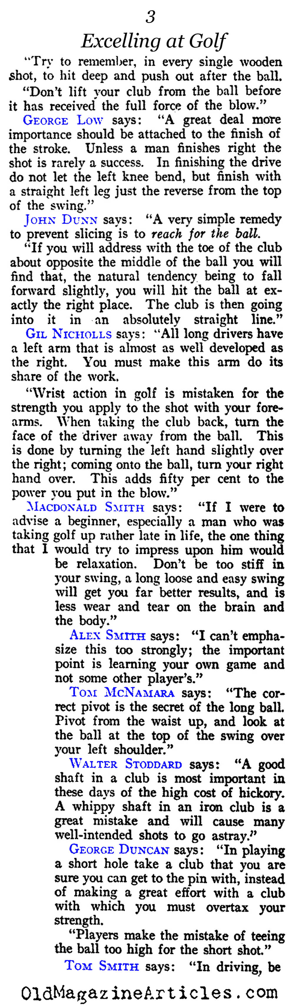 Essential Elements in Golf (Vanity Fair Magazine, 1918)